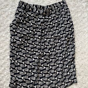 Vintage Evan Picone Stylish Black and White Horn Patterned Skirt size 12